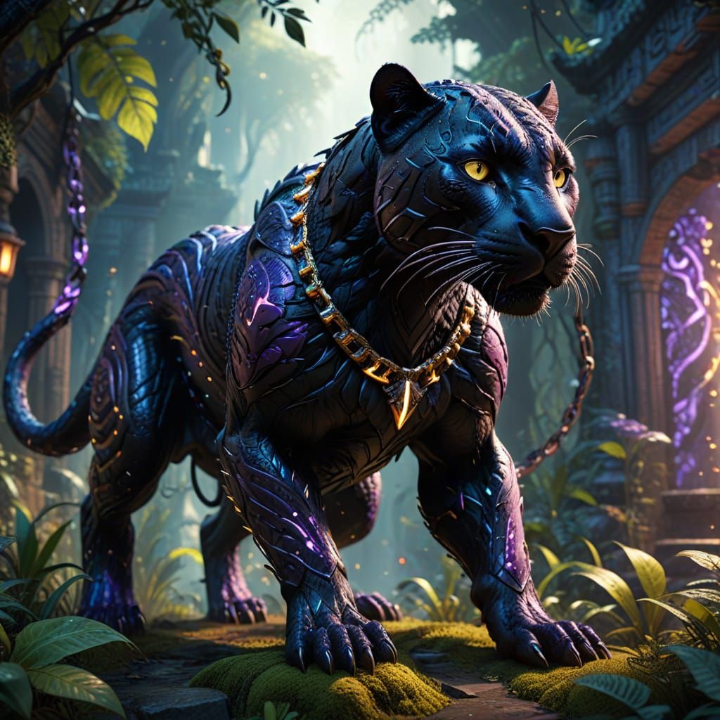 Majestic Panther Guardian of Ancient Temple