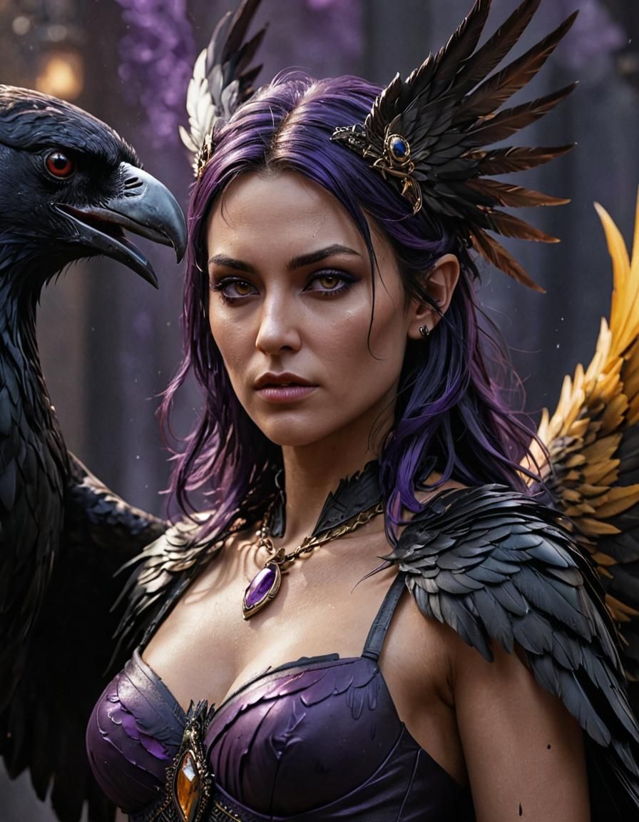 Morrigan Goddess Queen Raven Transformation: Dark Fantasy Ar...