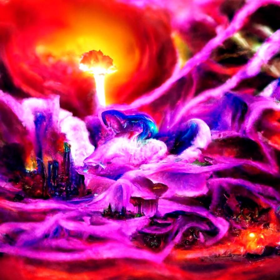 Apocalyptic Fox Asleep in Burning City