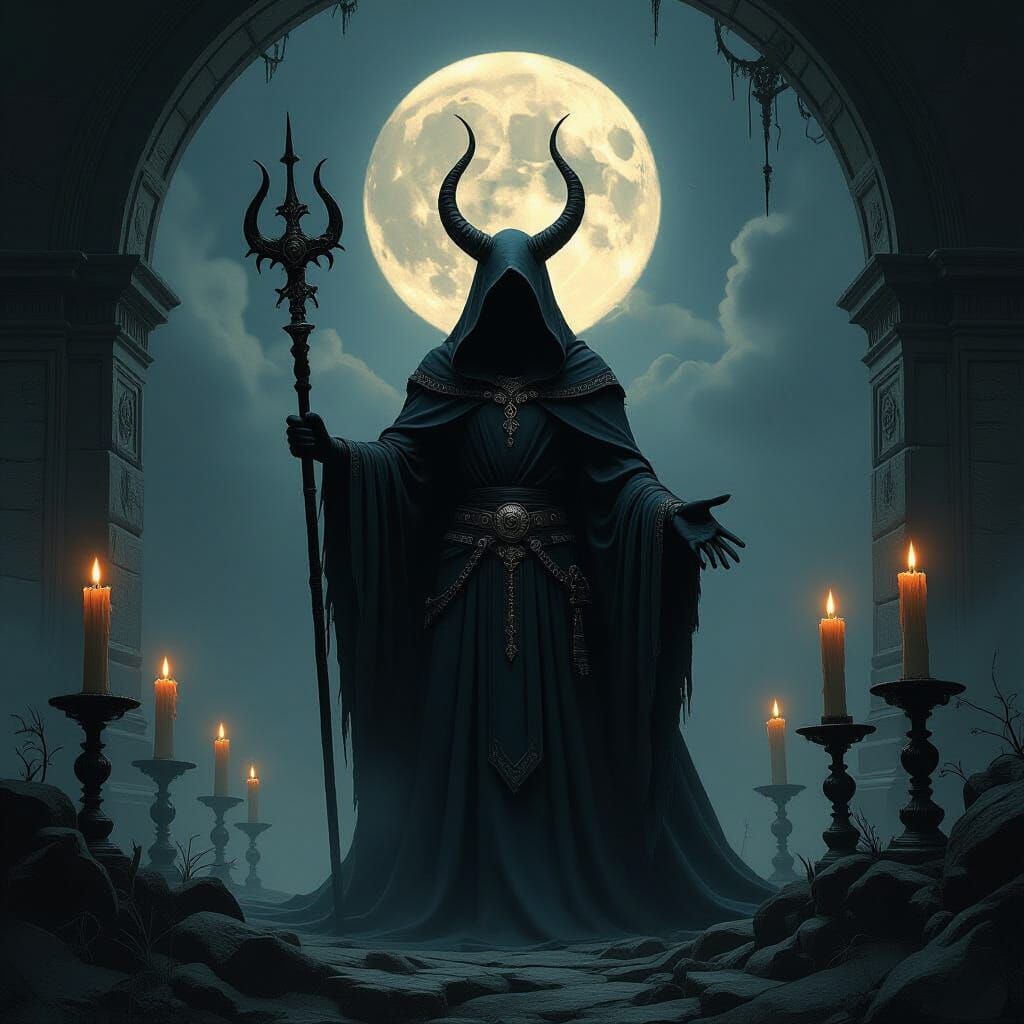 Buer Demon Invocation in Dark Fantasy Style