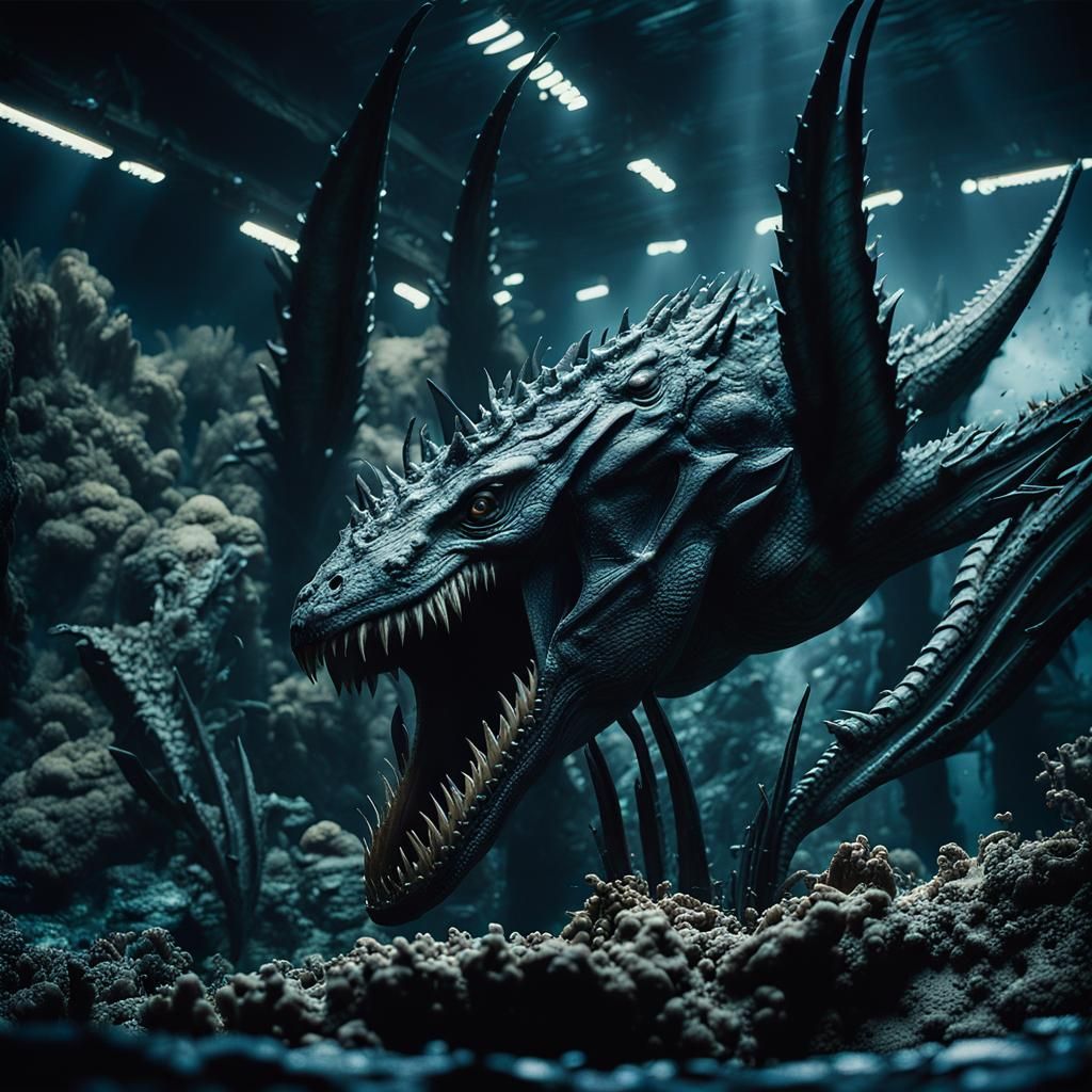 Mysterious Underwater World in Cinematic Style