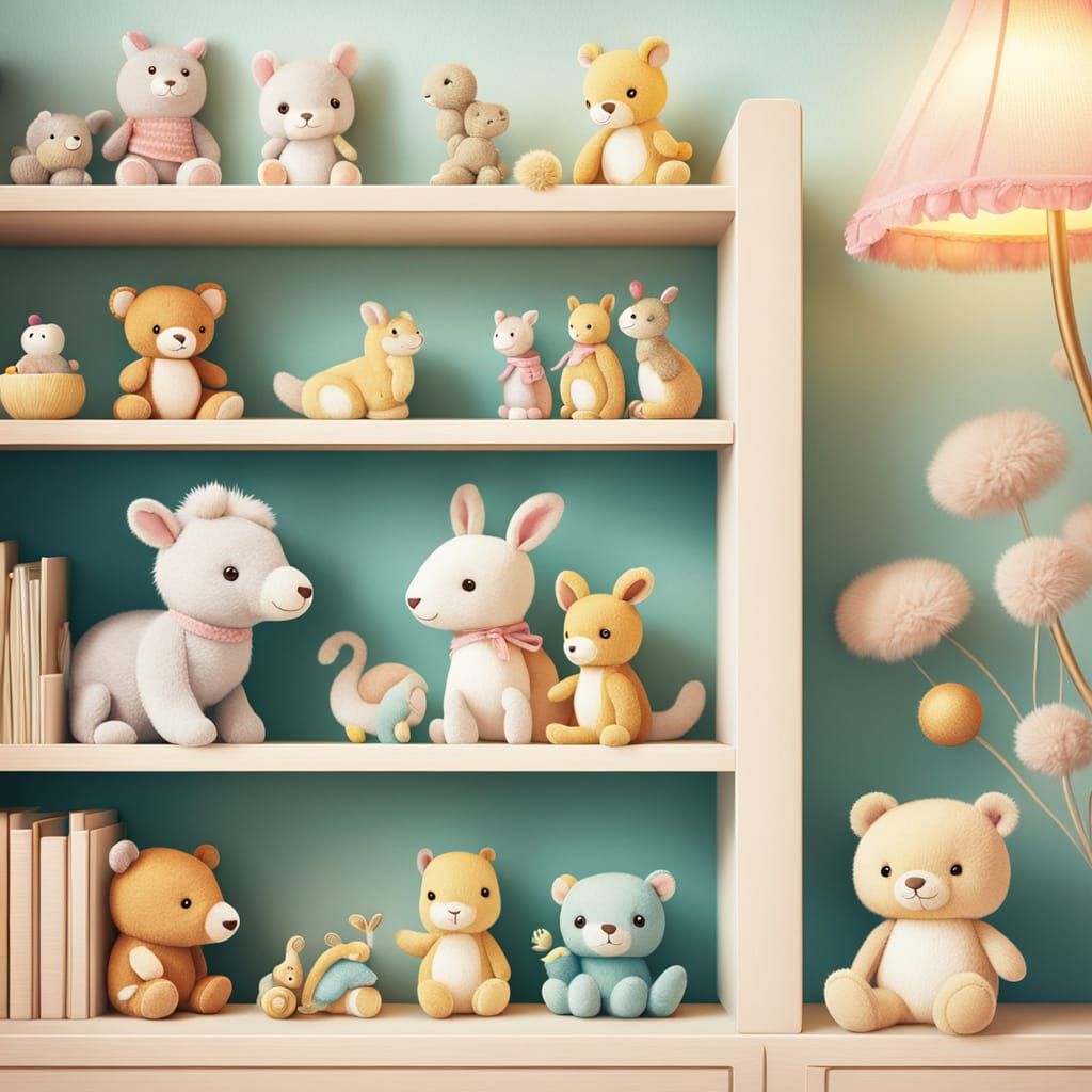 Whimsical Children's Book Art: Soft Pastel Colors and Fluffy...