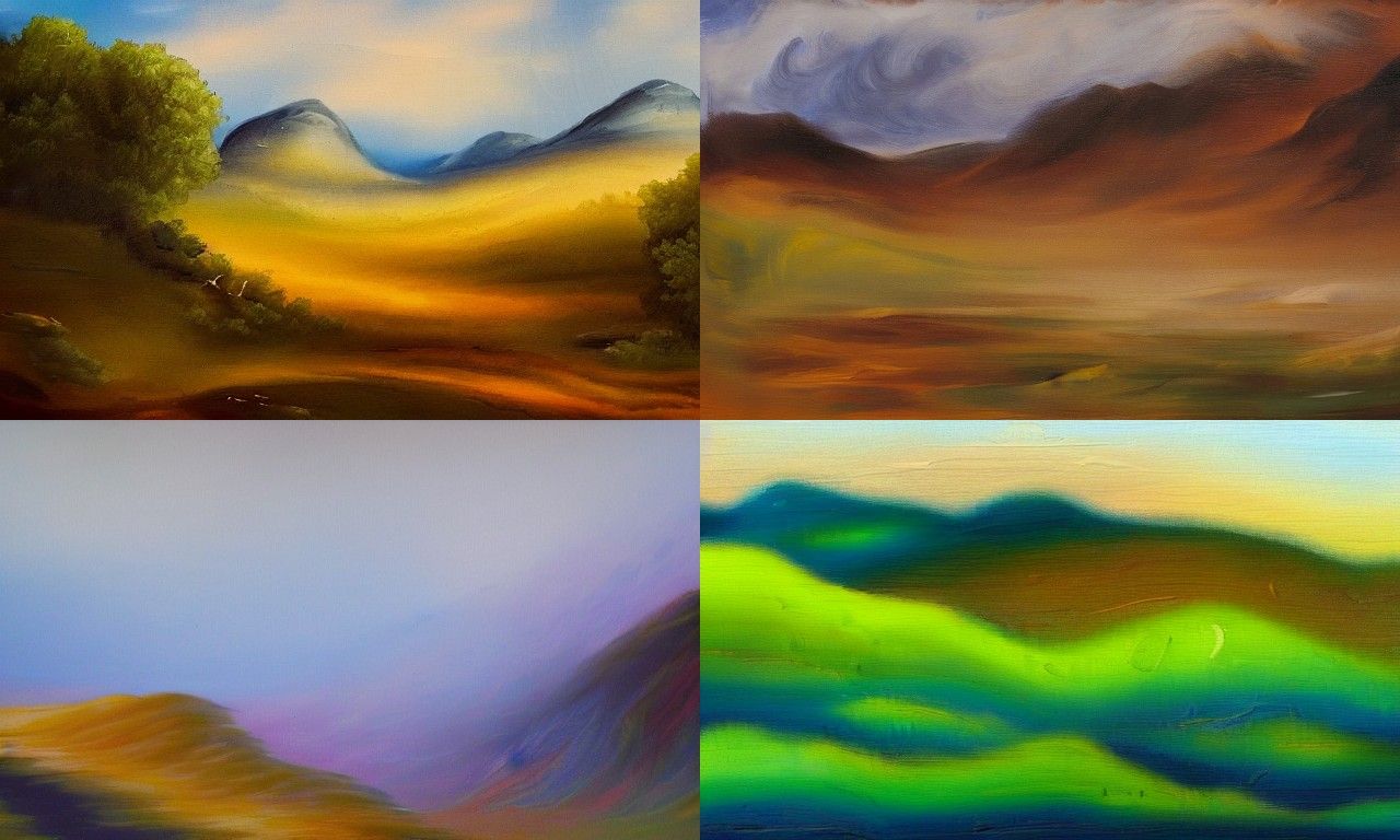 Abstract Landscape in Action Painting Style