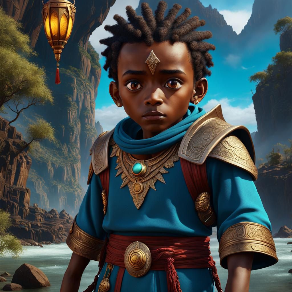 Detailed Matte Painting of Tigray Boy