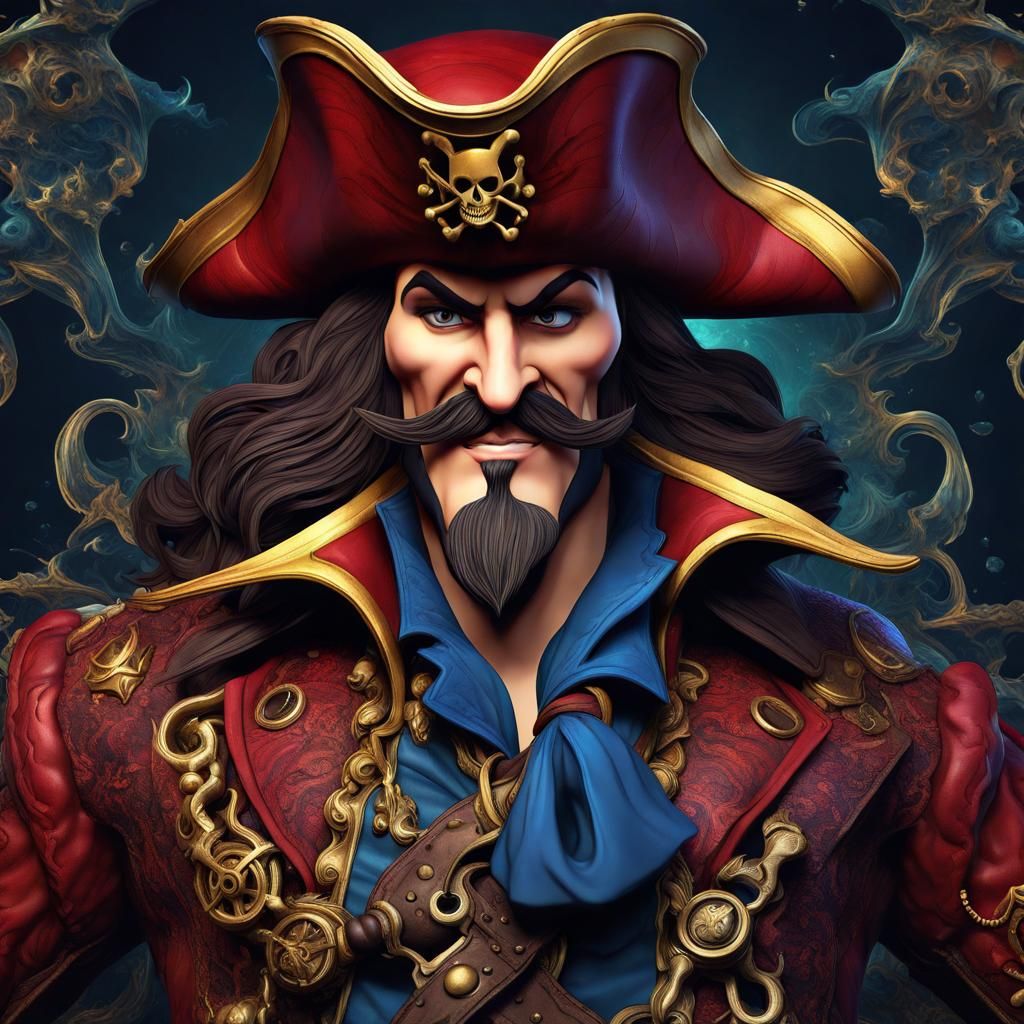Detailed Pirate Captain Hook Matte Painting