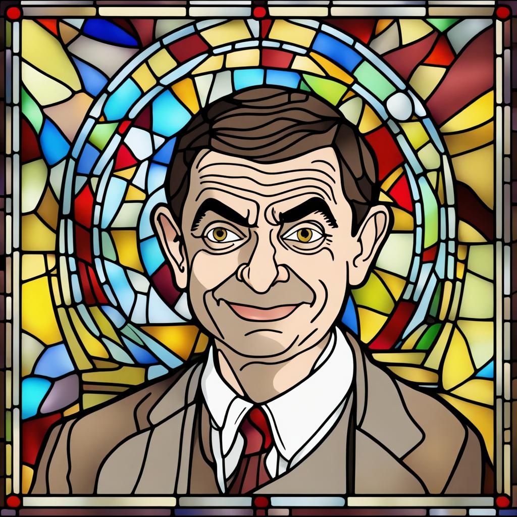 Mr. Bean in Stained Glass Style