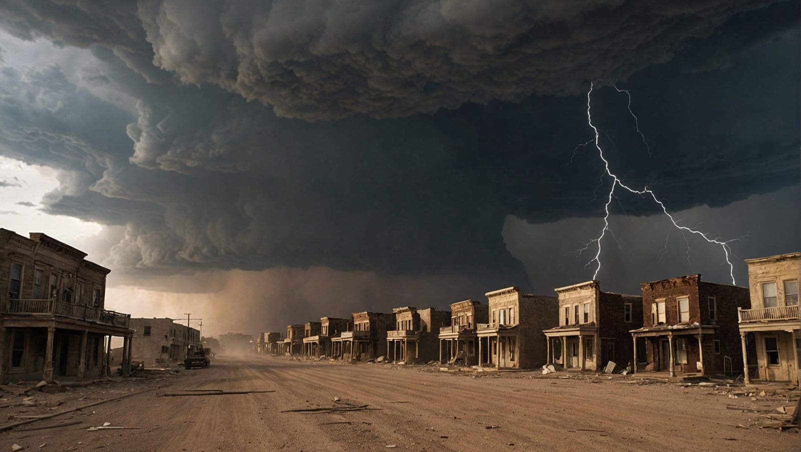 Dust Storm Engulfs Town in Apocalyptic Lightning