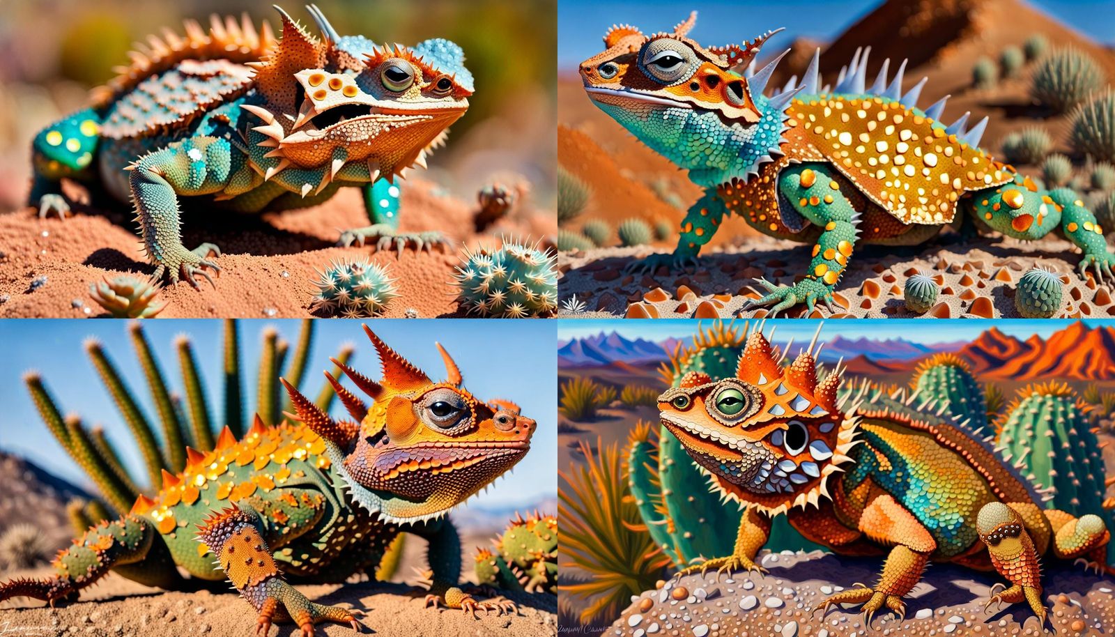 Iridescent Scaled Desert Lizard Portrait
