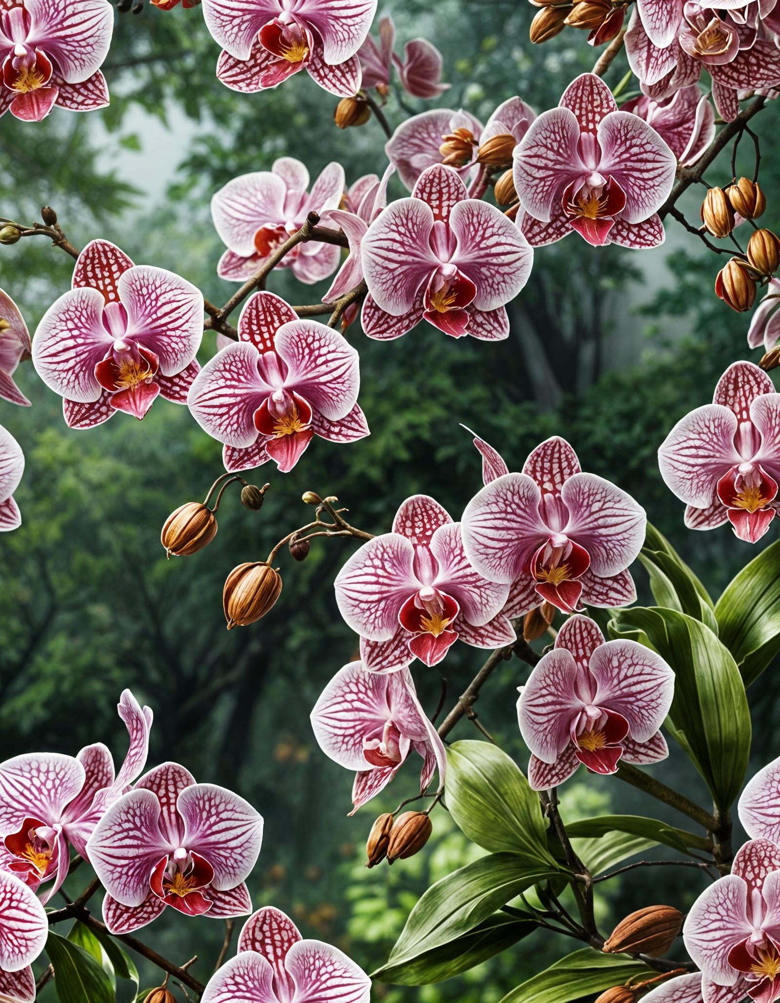 Orchid Leaves and Cinnamon Blossoms: Seasonal Beauty