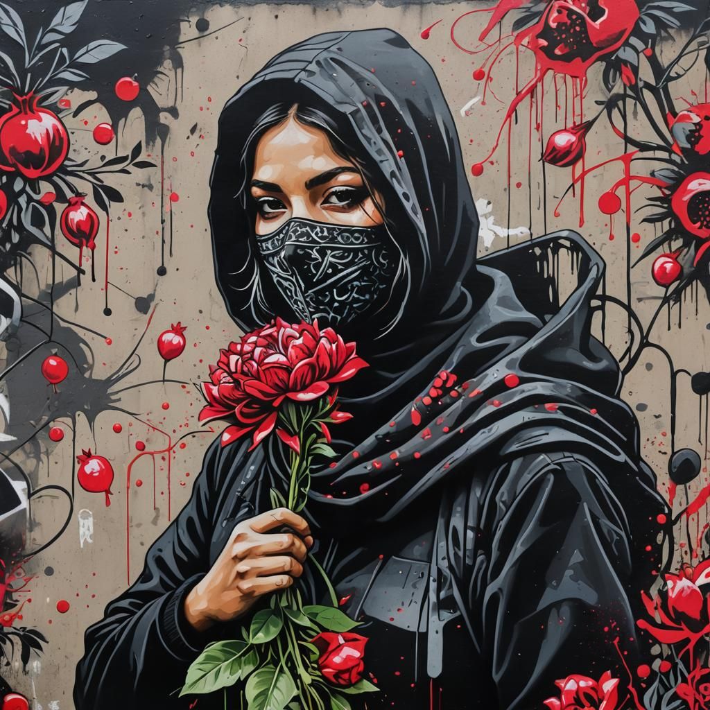Banksy-Inspired Street Art: Flower Thrower