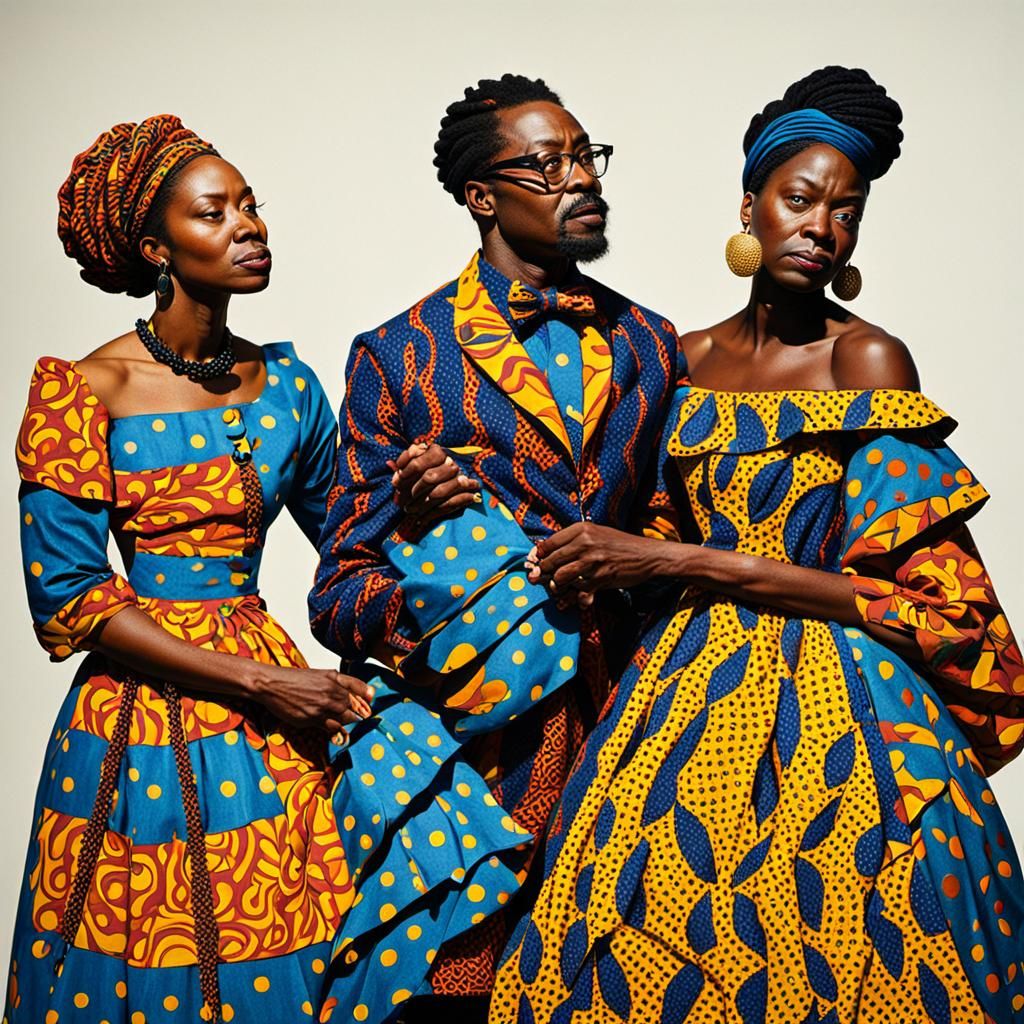 African Inspired Art with Vibrant Textiles