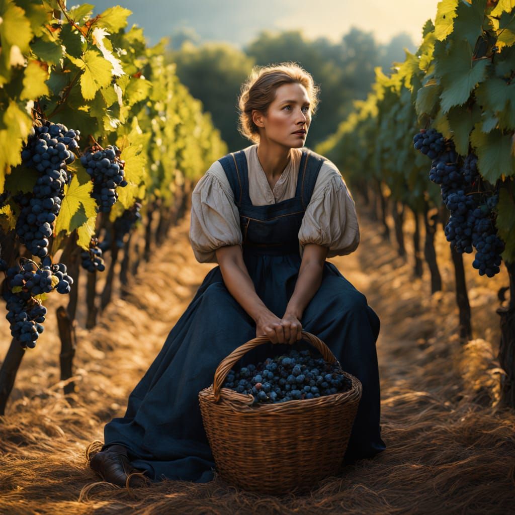 Vibrant Harvest Scene in Hyperrealistic Style