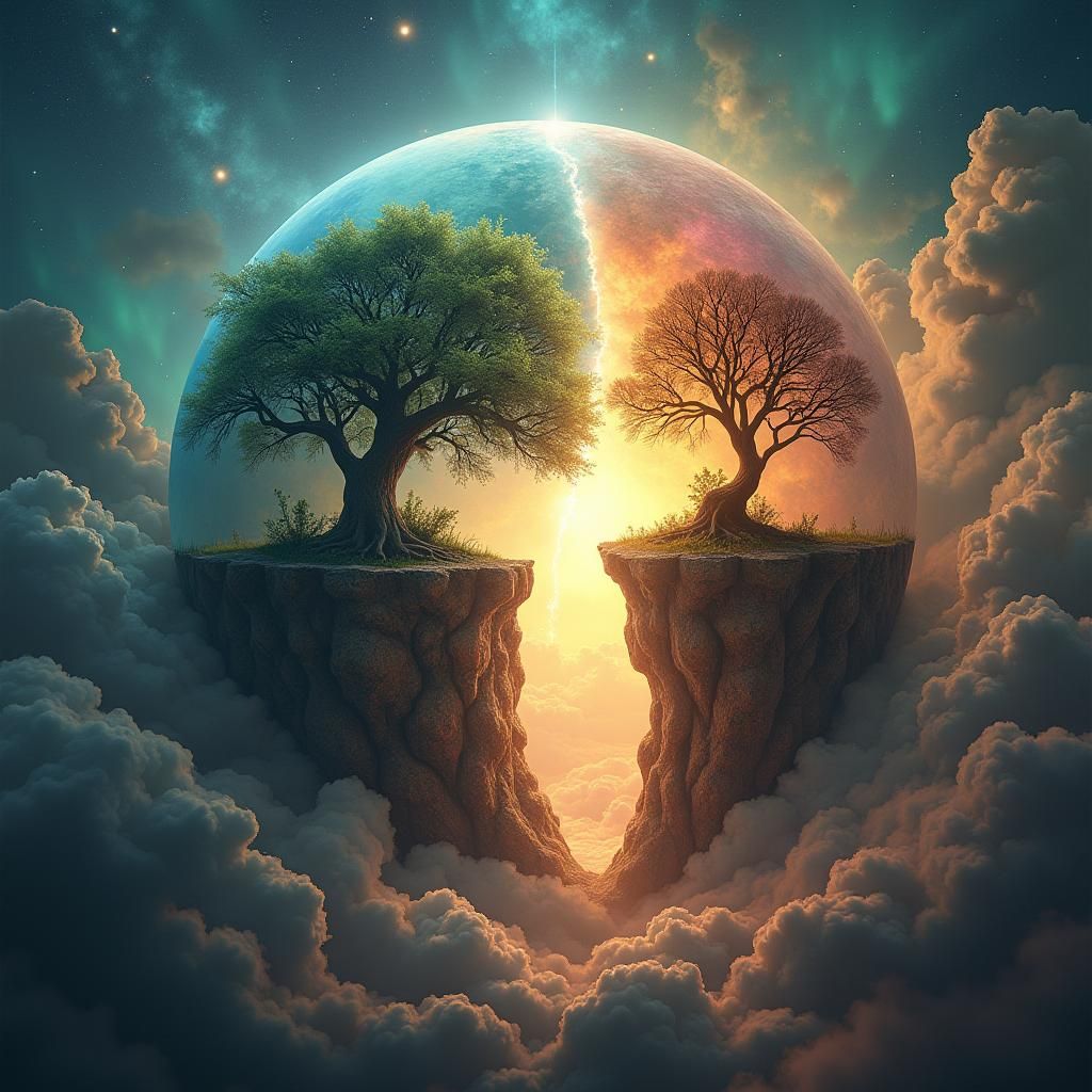 Emergent Earth Splitting in Fantasy Conceptual Art