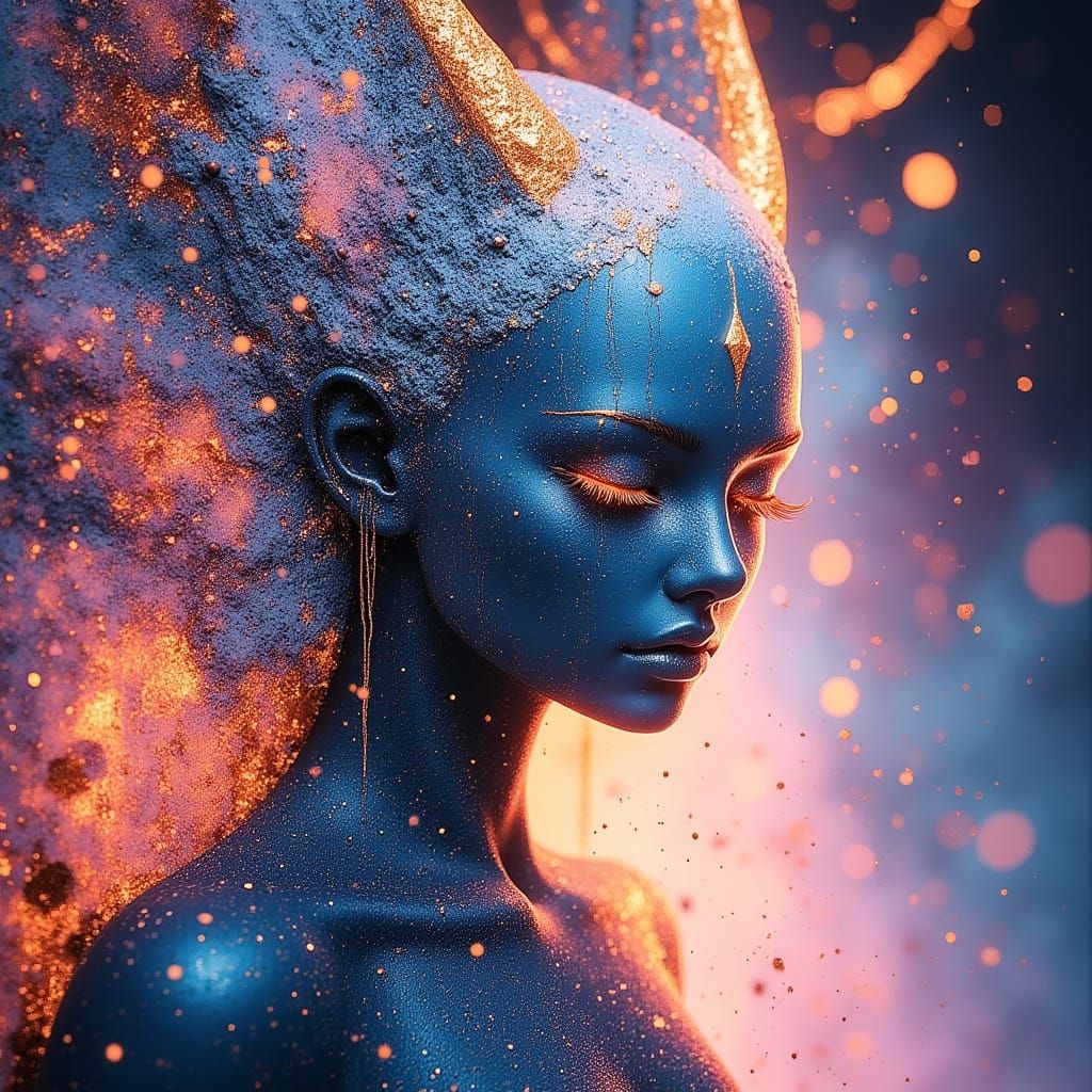 Neon Frost Guardian Emerges in HD Render