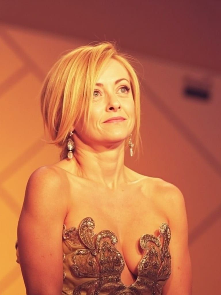 Giorgia Meloni in Elegant Blue-Eyed Portrait