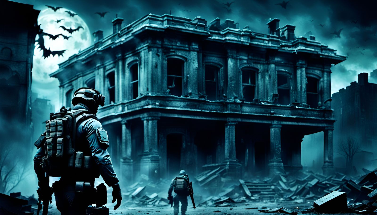 Armored Spec Ops Investigate Haunted Building