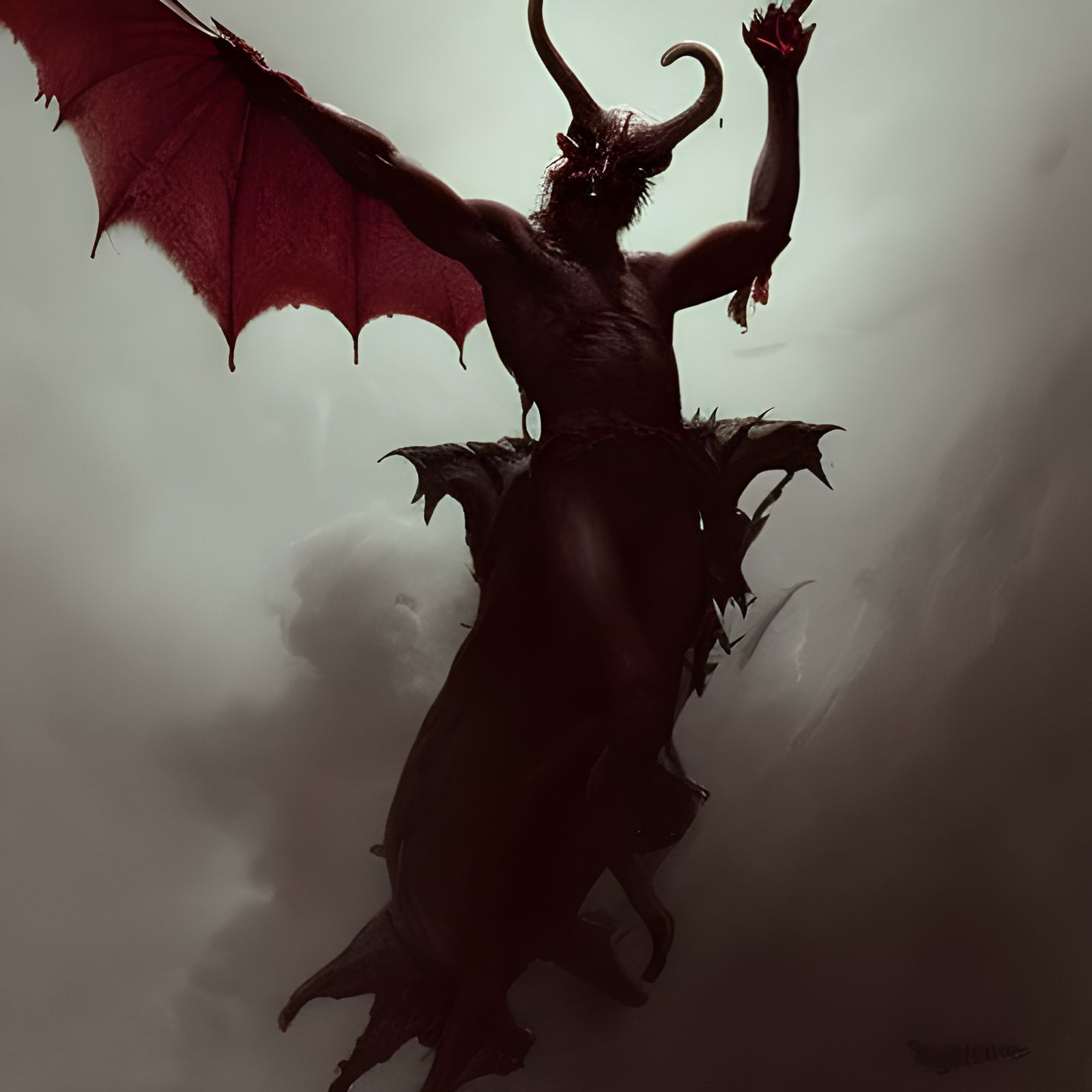 Realistic Devil Emoji in Horror Style