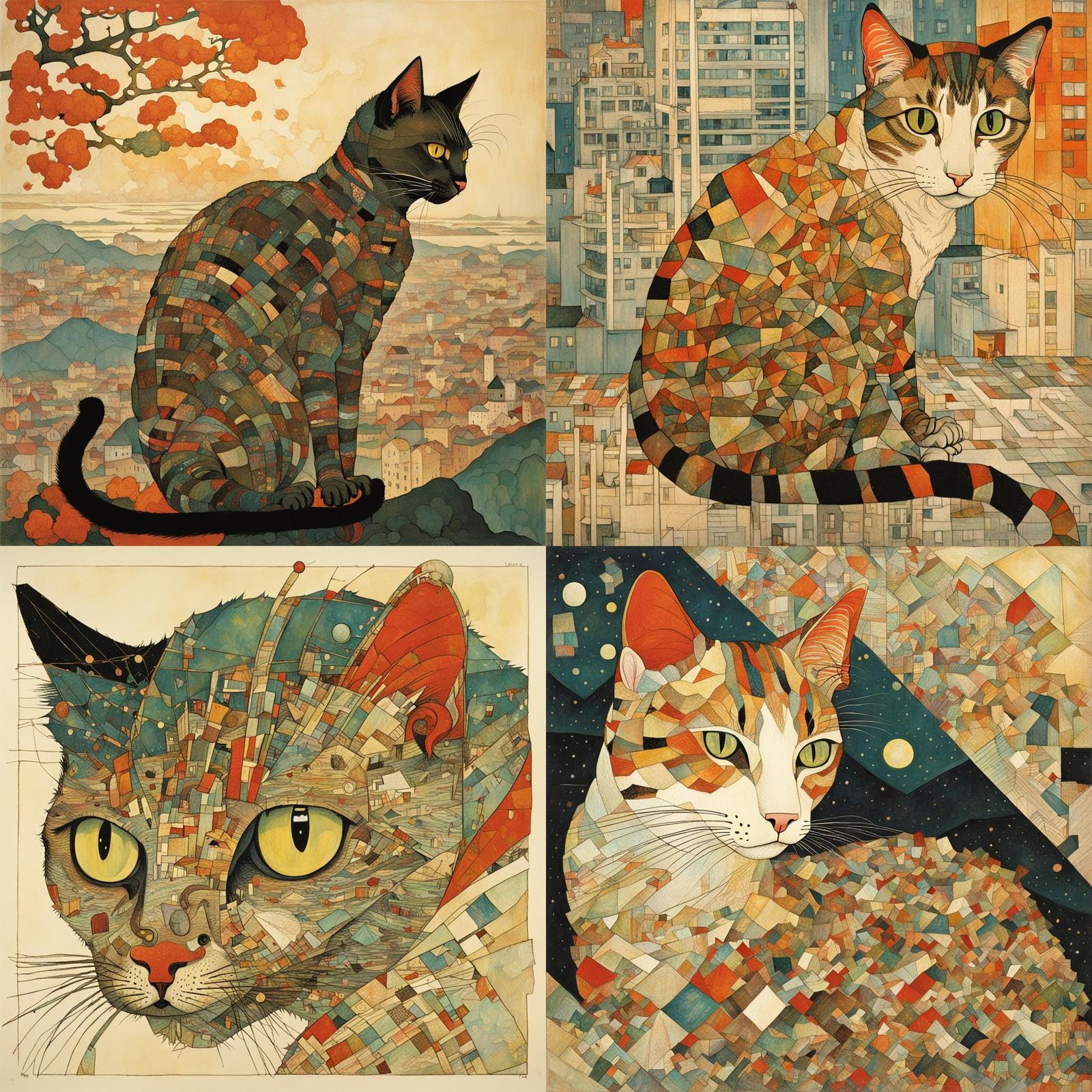 Cat Drawing Inspired by Schiele and Ngai