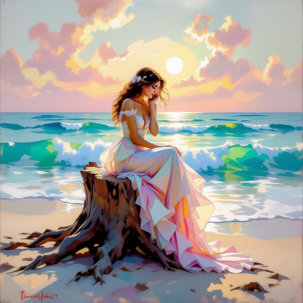 Stump in Impressionist Rococo Metamodern Style