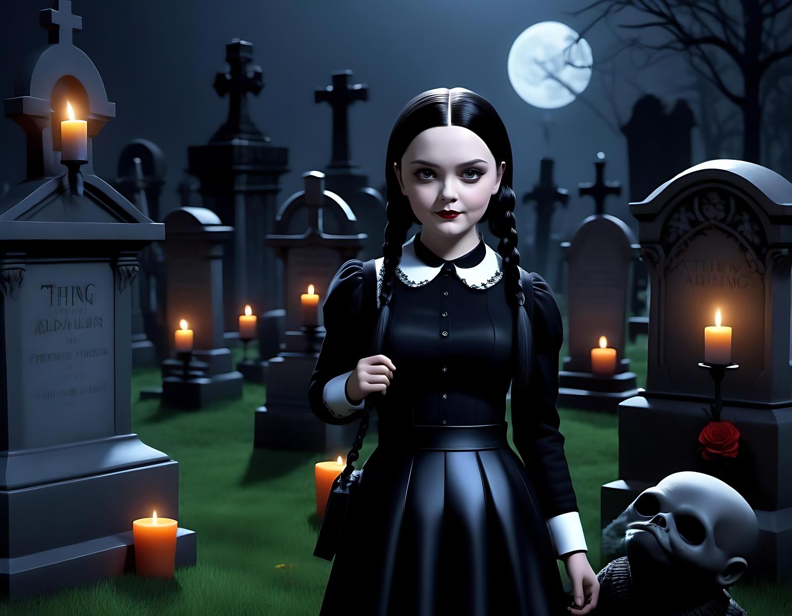 Wednesday Addams Party in Gothic Cemetery