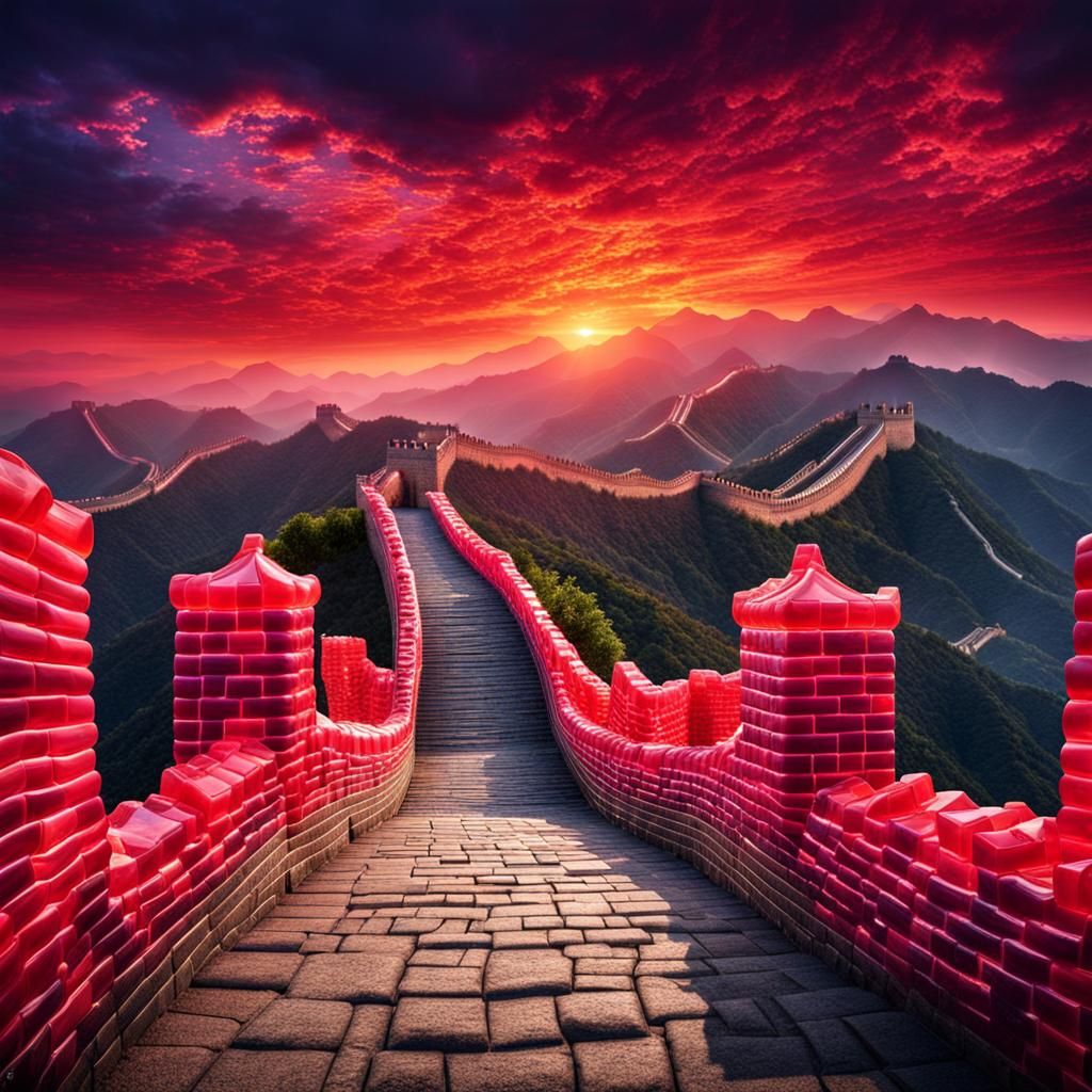 Hyperrealistic Jelly Great Wall of China