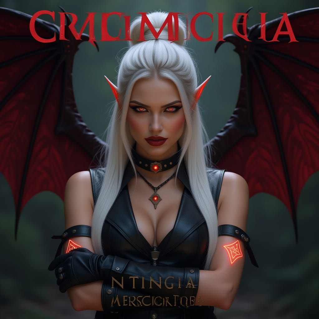Crimsonia: Vampire Queen Book Cover with Ethereal Glow