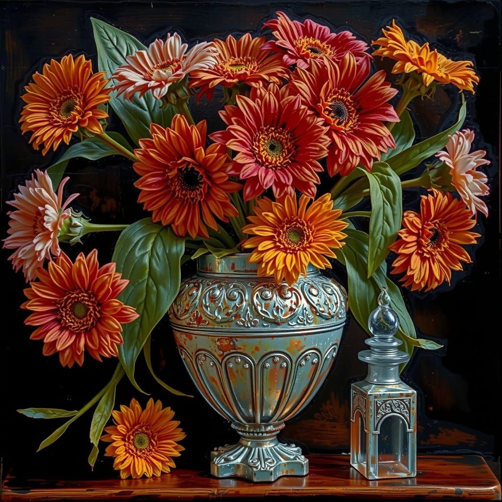 Grungy Textured Impasto Painting of 1865 Orphanage