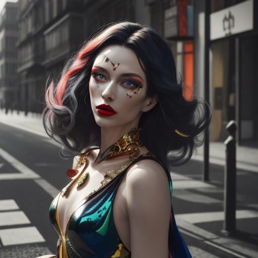 Surreal Glamour: A Vibrant, Hyperrealistic Masterpiece