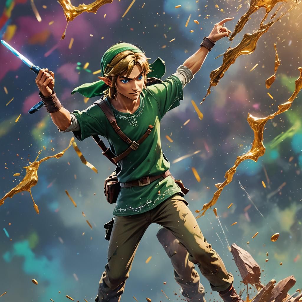 Hyperrealistic Link Dabbing Concept Art