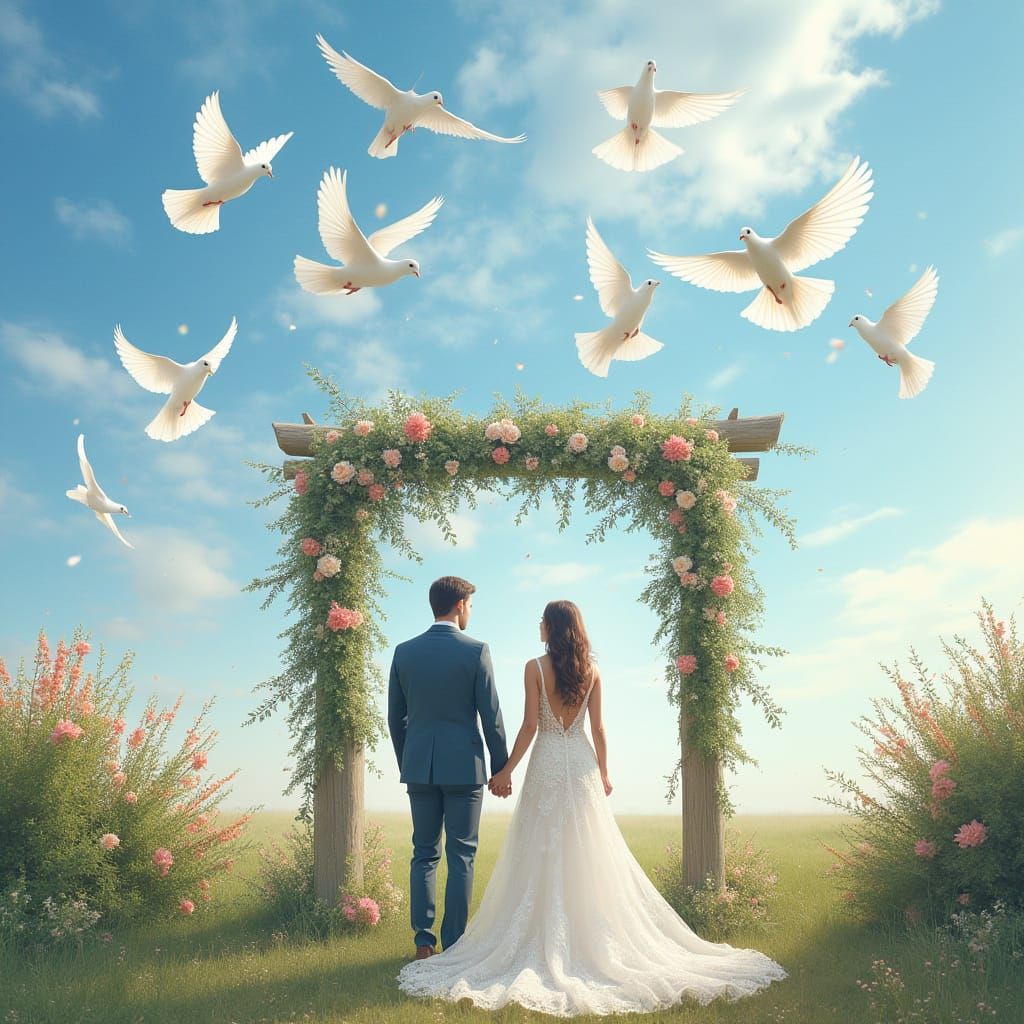 Eternal Love Released into a Radiant Blue Sky at a Whimsical...