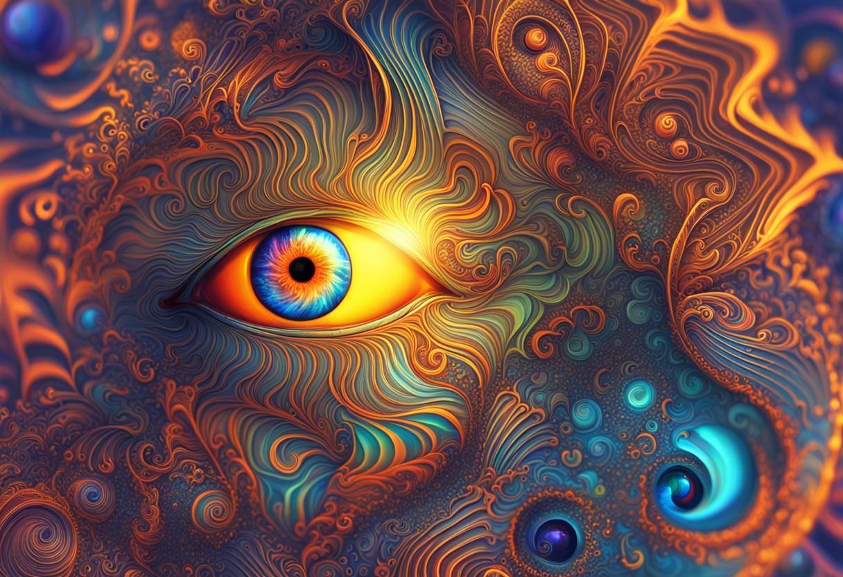 Surreal Fractal Art: Fiery Eye of the Sun