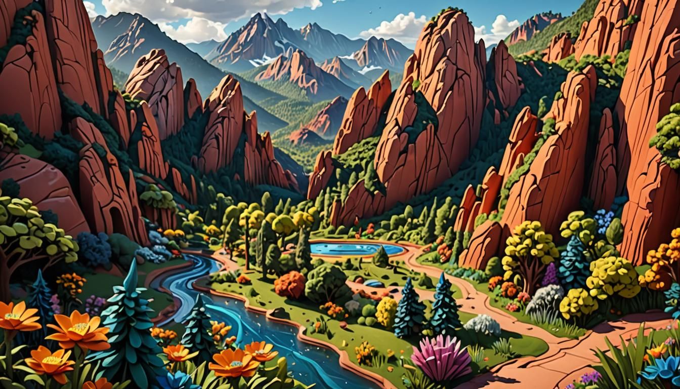 Garden of the Gods in Quilling Style