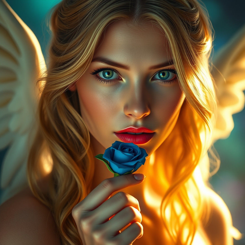 Female Angel holding a Rose 2