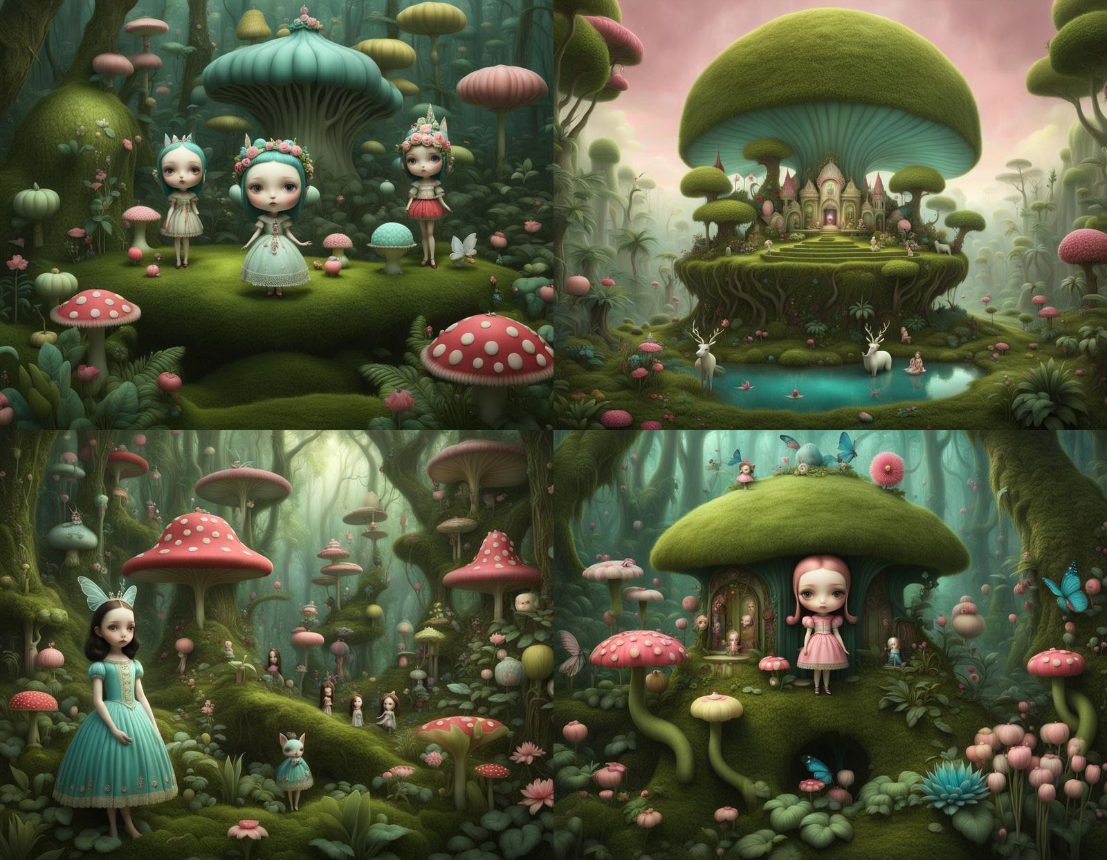 Fairy Jungle Landscape in Pop Surrealism Style