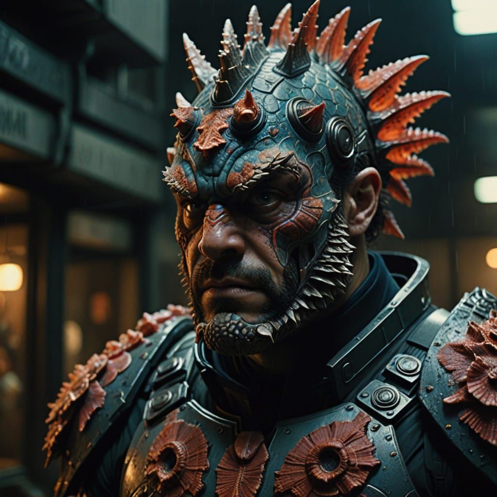 Hyperrealistic Stonefish Assassin: Cinematic Film Still