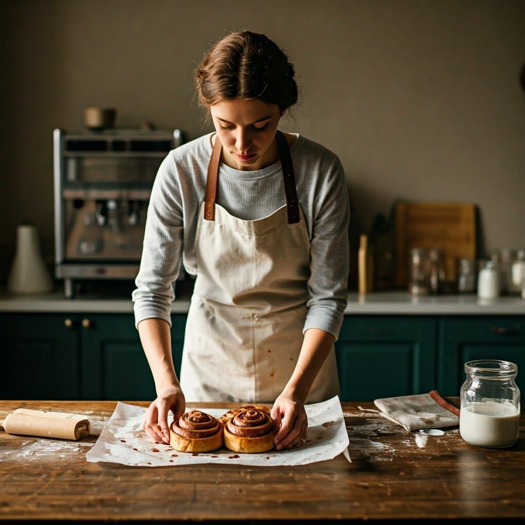 Cozy Bakery Scene in Warm Light
