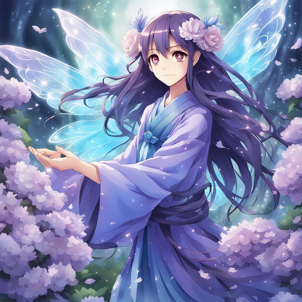 Anime-Style Flower Fairy in Disguise