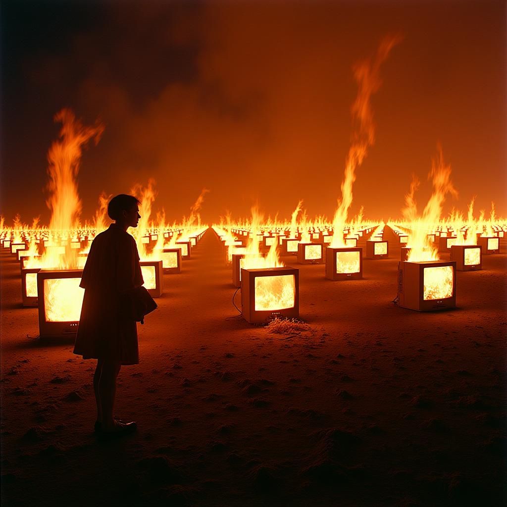 Burning Televisions on Scorched Earth: Surreal Photography