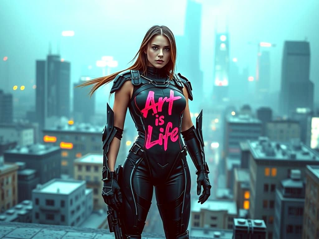 Cyberpunk Heroine Defies the Dystopian Metropolis