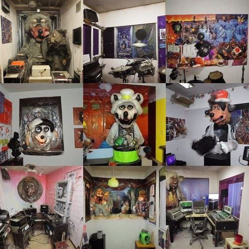 Shadow Freddy: Obsidian Animatronic Bear with Glitch Effect