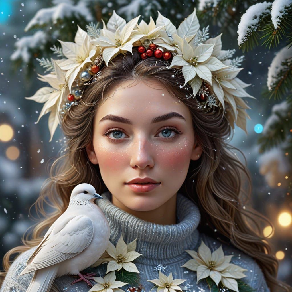 Winter Wonderland Goddess in Festive Attire