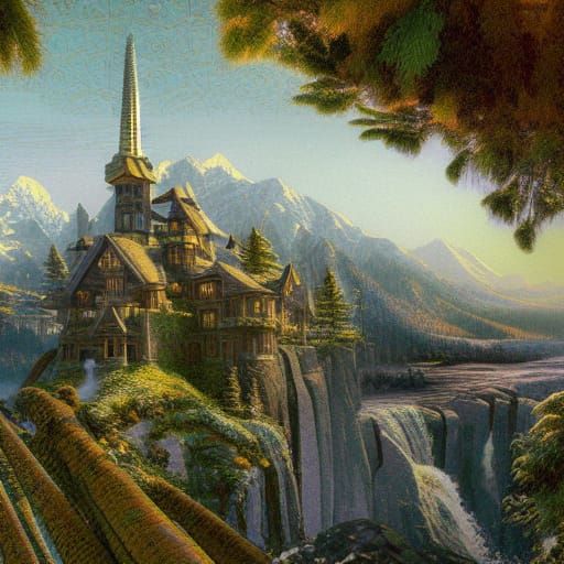 Alphapunk Mansion-Fort with Waterfalls in 8K