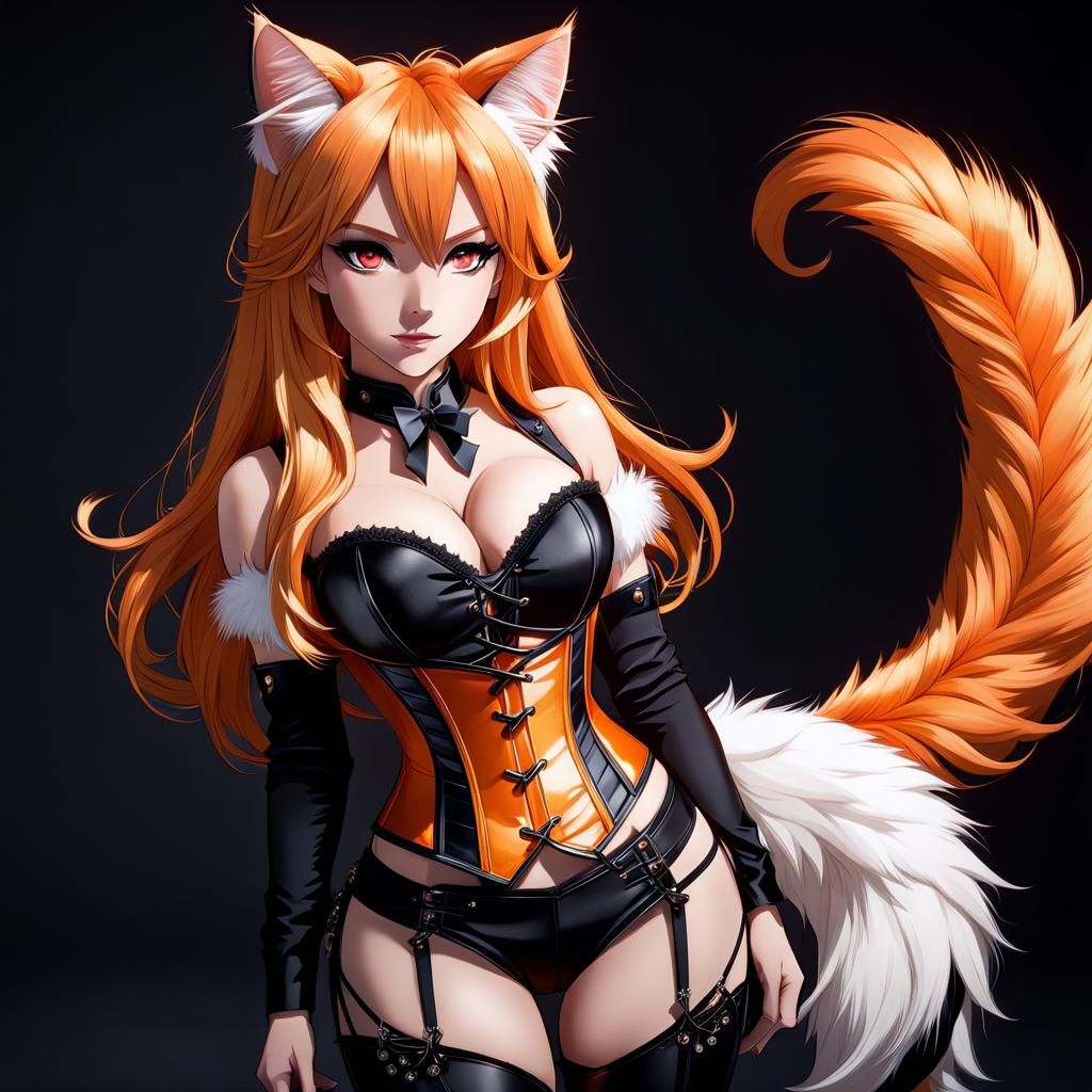 Hyperdetailed Woman with Cat Features in 8k