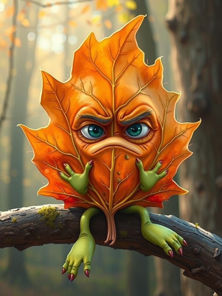 Autumn Leaf Sprite with Sorrowful Expression