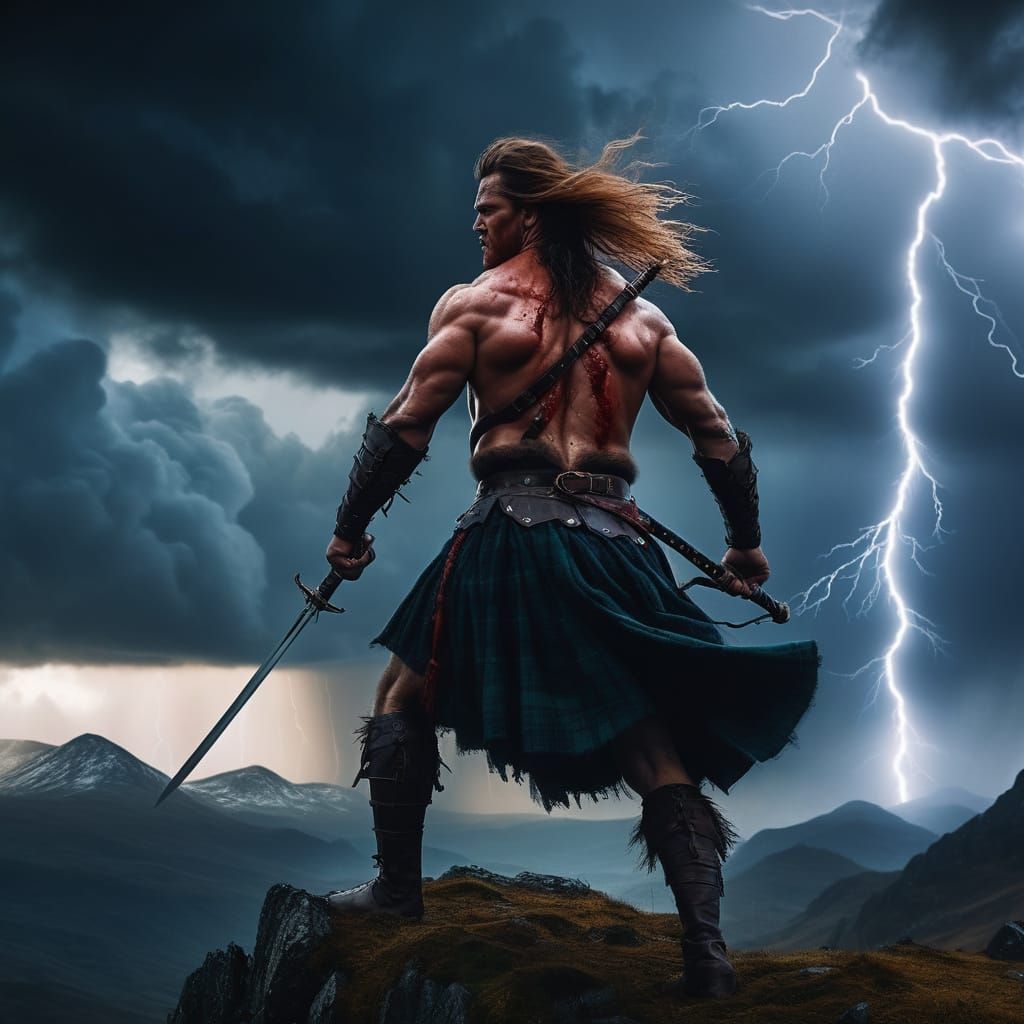 Dark Highlander Confronts the Storm on Scotland's Highest Pe...