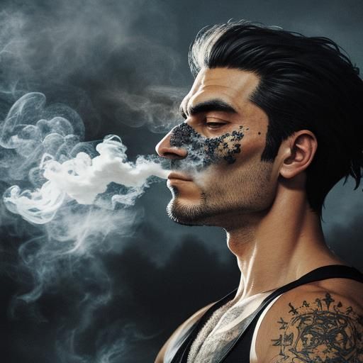 Ethereal Swirling Smoke Abstract Composition