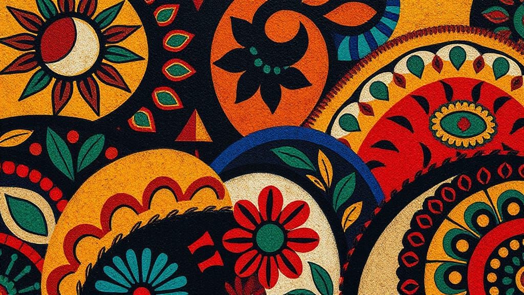 Afro-Futurist Banner with Multicultural Design Elements