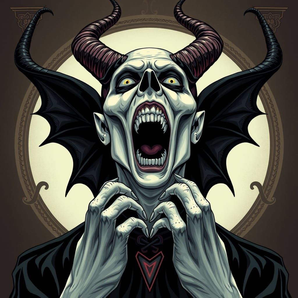 Baroque Gothic Horror Demon Illustration