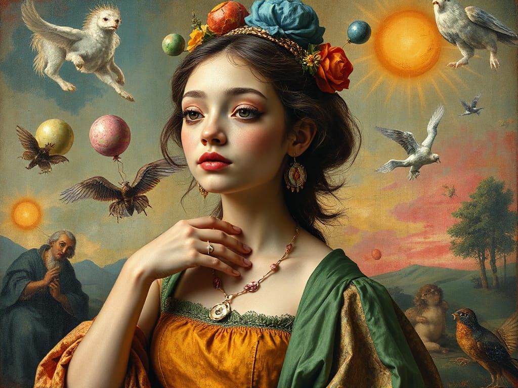 Surreal Goddess in Dreamlike Composition