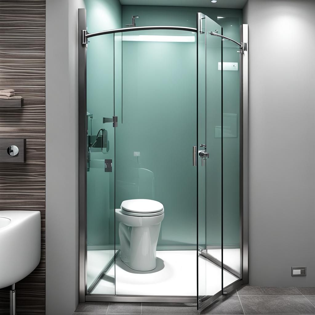 Modern Glass Toilet Door